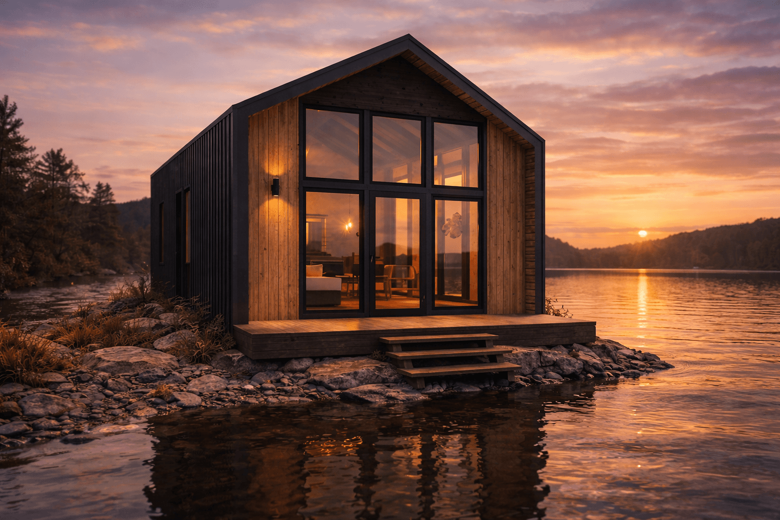 AURA Mare — über dem Wasser bei Sonnenuntergang